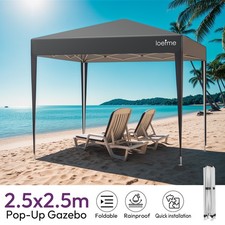 2.5x2.5m Heavy Duty Gazebo Pop upMarquee Oxford Camping Tent Canopy With Sides