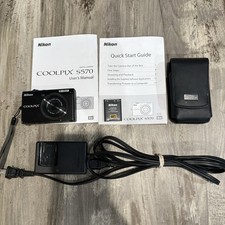 Nikon COOLPIX S570 Digital Camera 12.0MP 5x Optical Zoom Manual/ Case/ Lanyard 