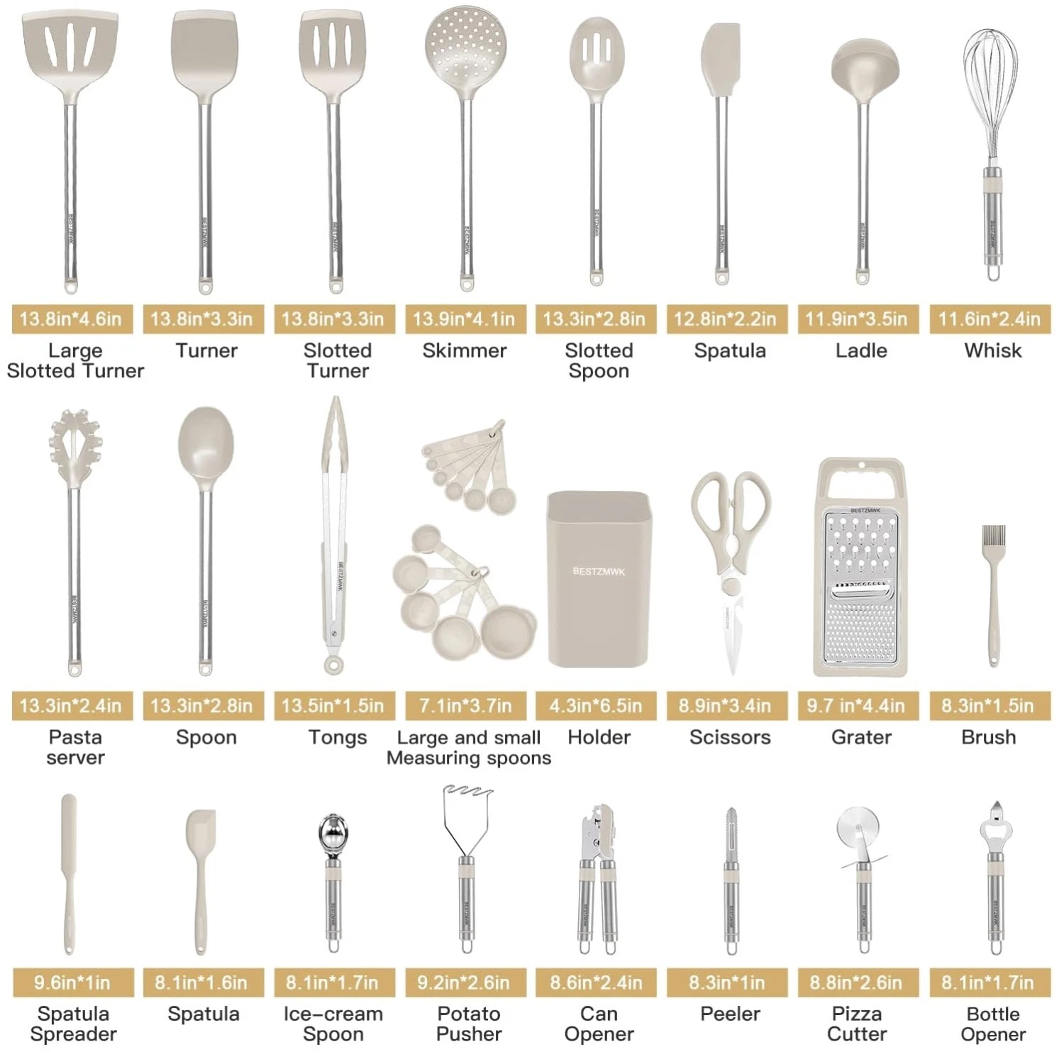 Rust-Resistant Kitchen Tools - Silicone & Stainless Steel//