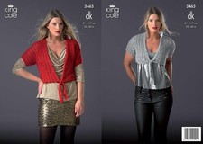 King Cole 3463 Knitting Pattern Womens Tie Front Cardigans in Galaxy DK