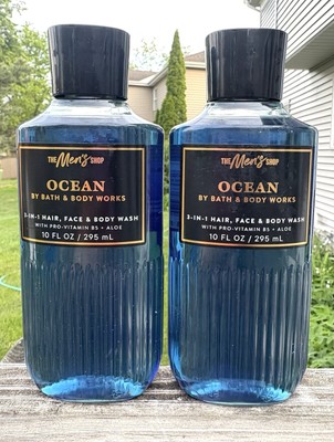 Bath & Body Works Men's OCEAN 3-1 Hair Face Body Wash Gel Shampoo X2 New Look