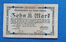 07 266 Notgeld Stadt Altona 10 Mark, 28.10.1918-1.12.1918, KN rot 6-stellig