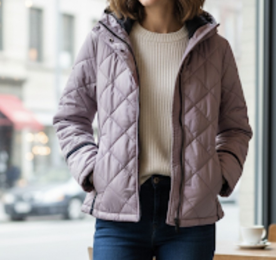 HUNTER REFINED QUILTED JACKET Coat ATLANTIS Lilac Size M Uk 12 14 Rrp£175 image 2