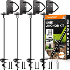 Heavy-Duty 27" Ground Anchors Set of 4 for Sheds, Trampolines, and More
