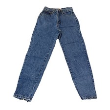 Vintage Jordache Jeans Size 9-10 fit small Blue High Waist Tapered Leg Denim 80s