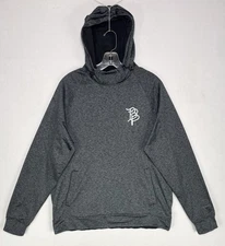 Branded Bills Performance Hoodie Size Medium Gray Stretch Fleece Baseball Logo