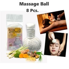 8 Pcs Massage Ball Thai Herbal Compress Hot Spa Face Aroma Relaxing Body Natural