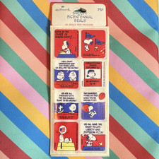 Vintage Hallmark Snoopy Bicentennial Seals 1976 Peanuts 48 Stickers Complete NOS