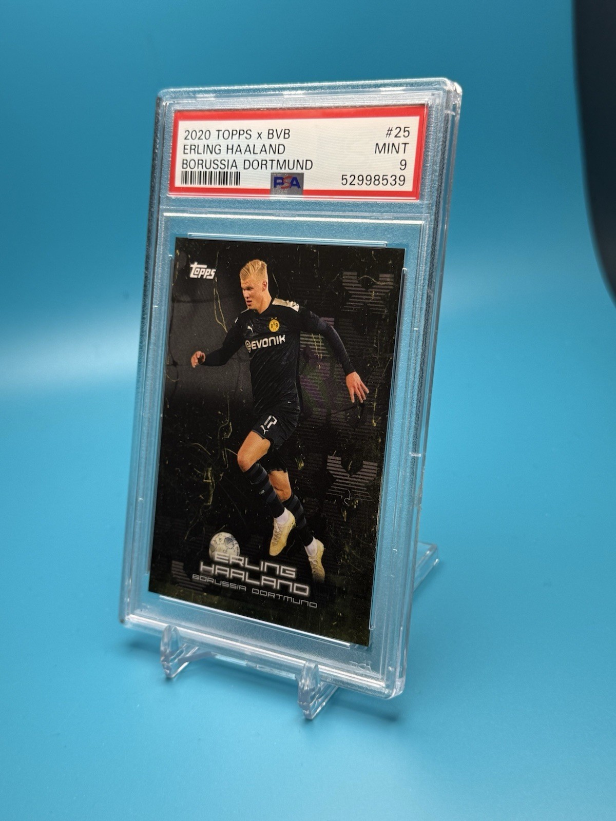 Erling Haaland Topps 2020 Topps X BVB Borussia Dortmund #25 PSA 9 Norway RC view 10