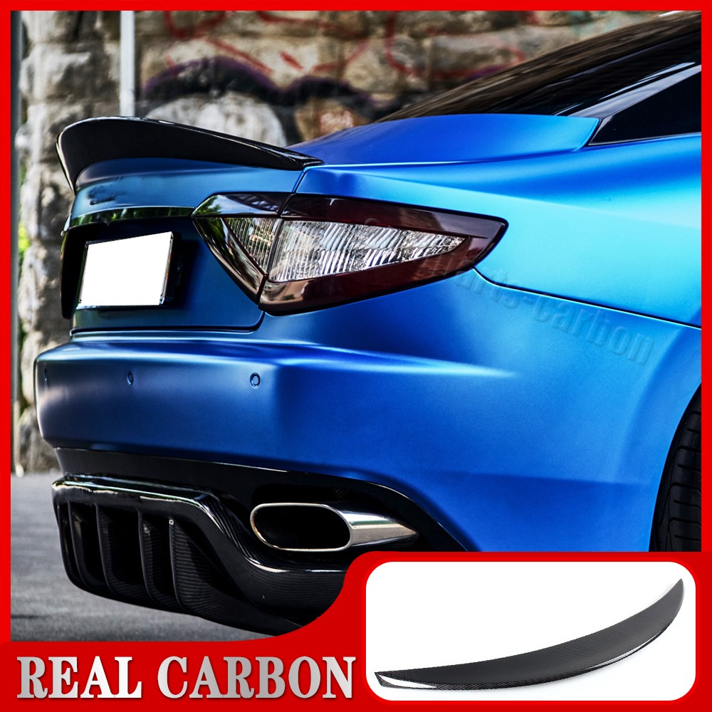 For Maserati GranTurismo Coupe 2012-2014 REAL CARBON Rear Trunk Spoiler Wing Lip