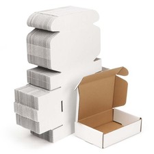 100 Pcs Shipping Boxes 5.91X3.94X1.57, White Corrugated Cardboard Box for Shi...