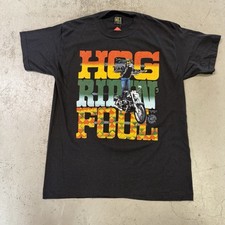 Vintage 1990 Biker Just Brass T Shirt Rebel Rider Brand Hog Ridin' Fool USA Made