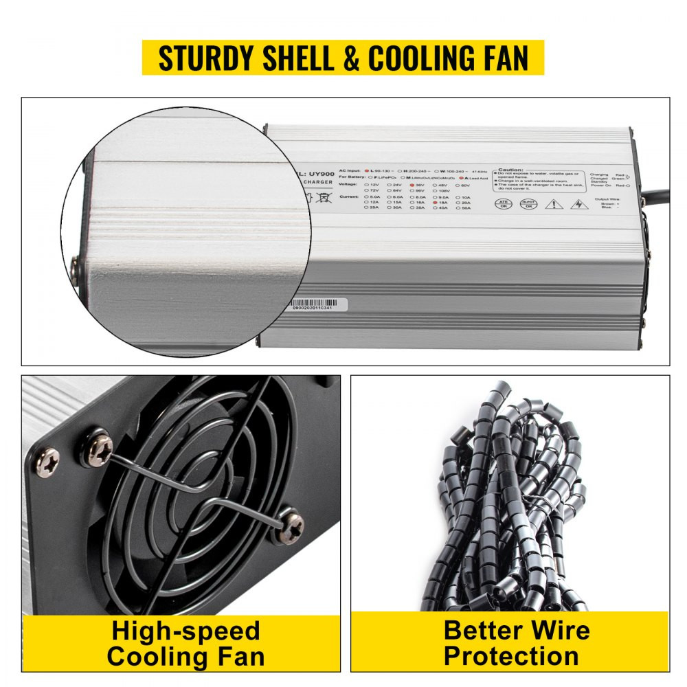 48V Golf Cart Battery Charger 15A Electric Charger with RXV Plug Indicator