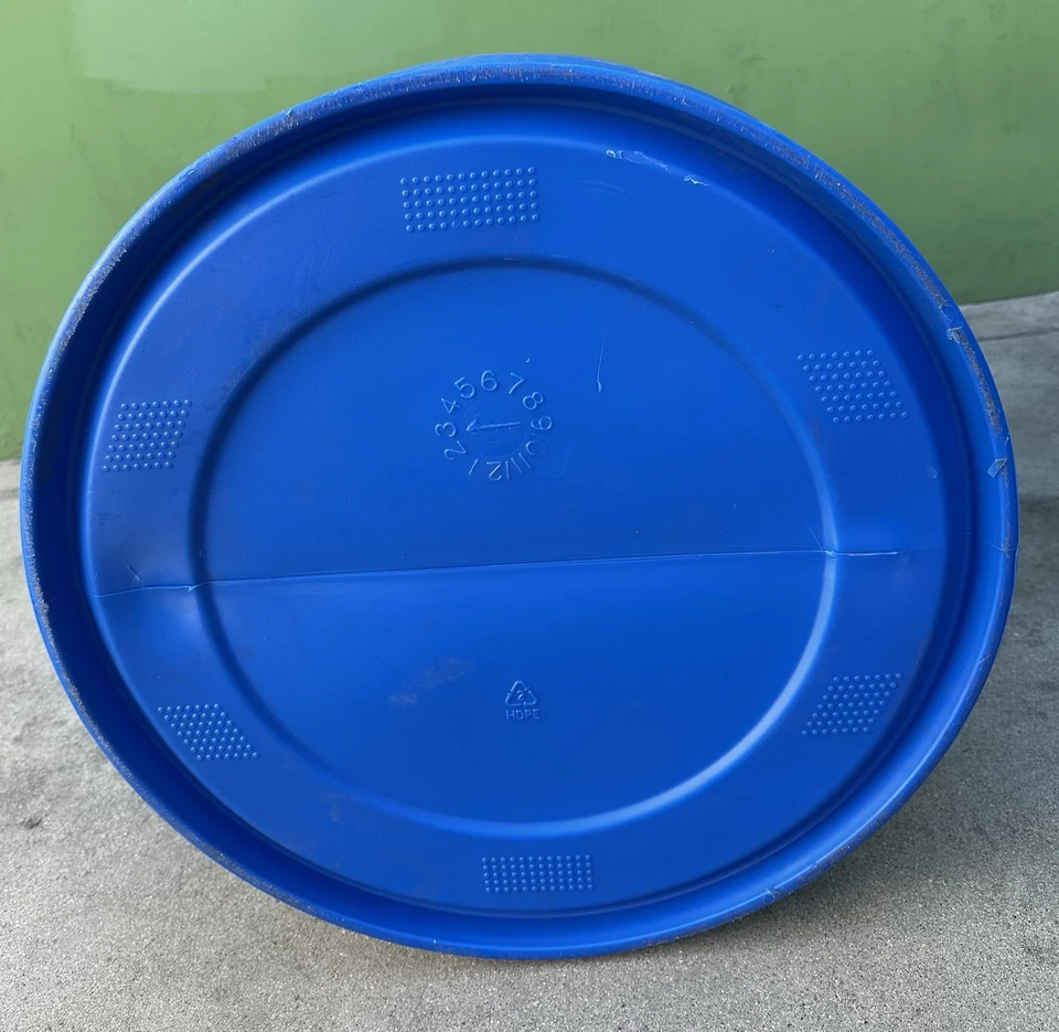 Tambor barril tapa extraíble plástico 55 galones, azul. Solo recogida local Foto 3 de 4