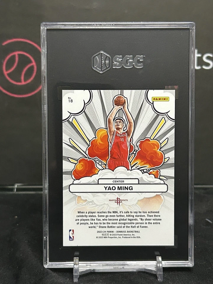 Holo láser púrpura Donruss Bomb Squad 2023-24 #18 Yao Ming/99 - SGC 10 Foto 2 de 2