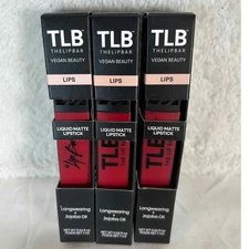 3 Pack TLB The Lip Bar Vegan Liquid Matte Lipstick Hot Mama Beauty Bundle
