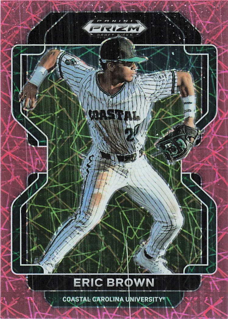 2022 Panini Prizm Draft Picks Eric Brown #PDP27 Neon Pink Velocity