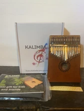 7" x 5" Wooden Kalimba 17 Key Thumb Piano Open Box
