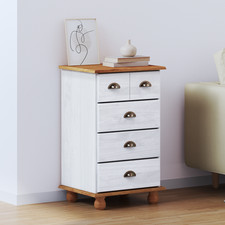WALPLUS Chest of Drawers ASKIM White 45.8x40x79 cm Solid Pine