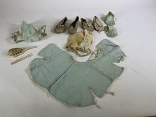 Vintage Baby Clothing 2 Pair Shoes 1 Bootie  Cover Up 2 Bonnets Brush  Comb