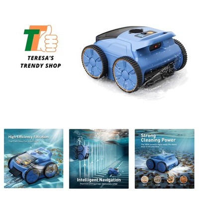 Automatic Pool Cleaner with 180 Min Runtime & Wall Climbing - Battery Powered