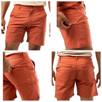 Bauer Hockey Sandcruiser Shorts Men s Sz. 38 Orange Zip Pockets 7  NWT YGI S5-
