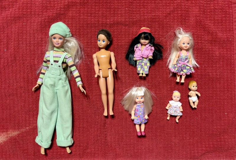 LOT of 7 VTG Mattel Barbie Baby and Kid Barbie dolls