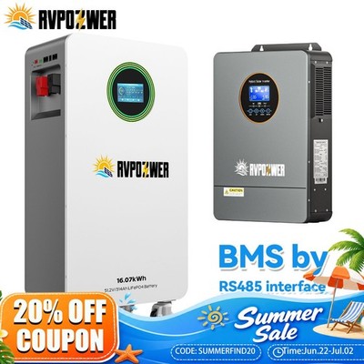 48V 314Ah Lithium Battery 16kWh+ 5.5kWh 48V Solar Hybrid Inverter MPPT Off-Grid
