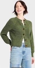 NWT Women Iconic Cotton Cardigan - Universal Thread Olive Green M