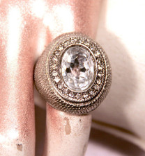 Mens Womens Vintage Mid Century Costume Jewellery Chunky Glamour Ring Size Q/R