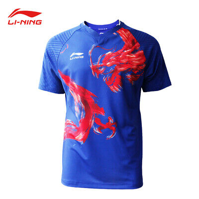 New Li Ning men's Tops Table tennis T shirts+shorts Print China Dragon
