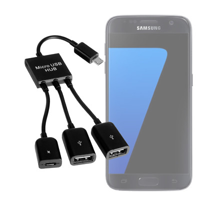 Micro USB OTG Hub für Samsung Galaxy S7 USB On-The-Go Adapter Kabel