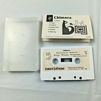 Chimera Commodore PET 8k Game Software Rare With Manual Cassette 1980 