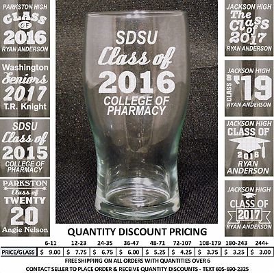 Personalized Graduation 19 oz Glass Graduate Class of 2018 Gift Custom  Tumbler | eBay