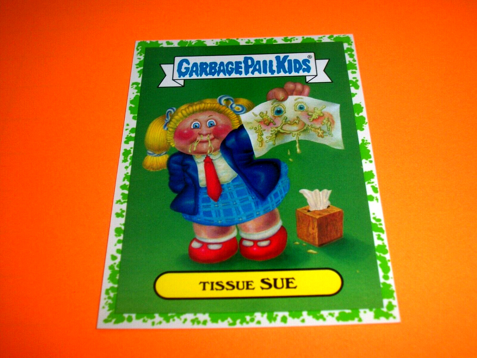 Tissue Sue #7B Puke /25 PSA 10 Garbage Pail Kids card front