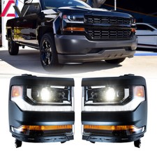 Hidxenon Headlights For 2016 2017 2018 2019 Chevy Silverado 1500 Front Drl Lamp