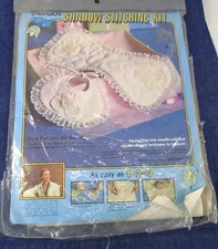 Vintage Paragon Shadow Stitching Burp Pad & Bib Embroidery Kit - Fabric Only