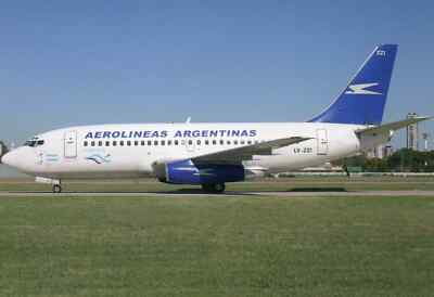 ARGENTINA AIRLINES AEROLINEAS ARGENTINAS B737-200 Jet Plane Picture Photo 5x7