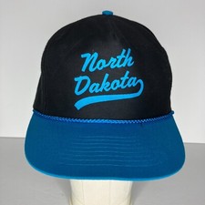 Vintage North Dakota Black Blue Snapback Adjustable Hat