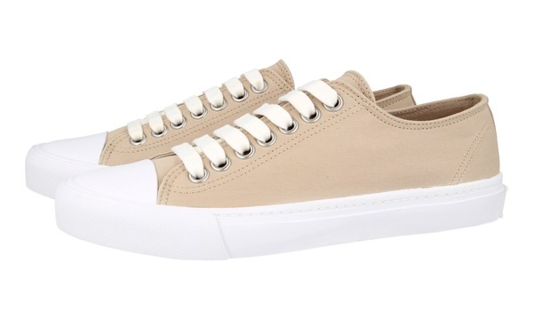 Prada Canvas Cap Toe Sneaker - 4E3556 - Corda Beige Weiss - Neu - 6,5 40,5-image