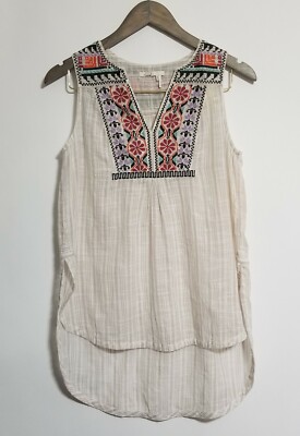 FLOREAT Anthro Womens 0 XS Petra Gauze Oversized Embroidered High Low Tunic Tank | eBay FLOREAT Anthro Womens 0 XS Petra Gauze Oversized Embroidered High Low Tunic Tank | eBay
