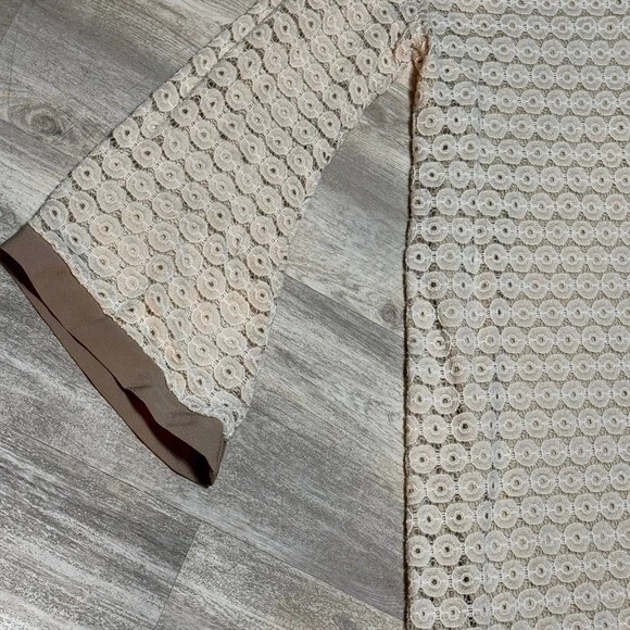 OFF WHITE Abito all'uncinetto foderato bianco sporco pizzo espresso taglia small