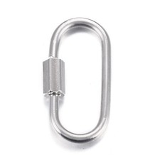 10Pcs Stainless Steel Screw Carabiner Lock Charms for Necklaces Making 21x11x4mm