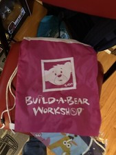 Build-A-Bear WorkShop Drawstring Cinch Bag Backpack Tote BAB