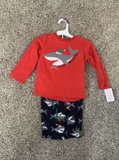 Just One You By Carter  s Boys Fleece Shark Pajamas- NWT- 2T