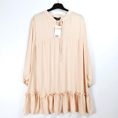 Yours Bluse Tunika Langarm beige Gr. 20 / 22 NEU