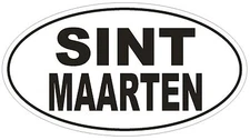 Sint Maarten Oval Bumper Sticker or Helmet Sticker D2239 Euro Oval Code