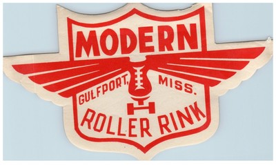 Modern Vintage Roller Skating Rink Sticker Gulfport LA rs2