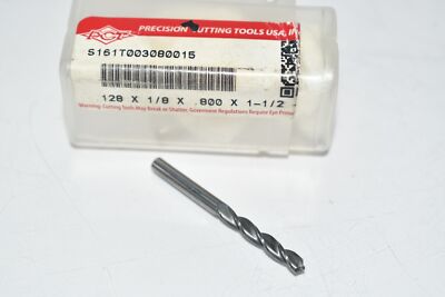 PCT Precision Cutting Tools S161T003080015 Carbide Drill .128 x 1/8 x .800 x 1-1