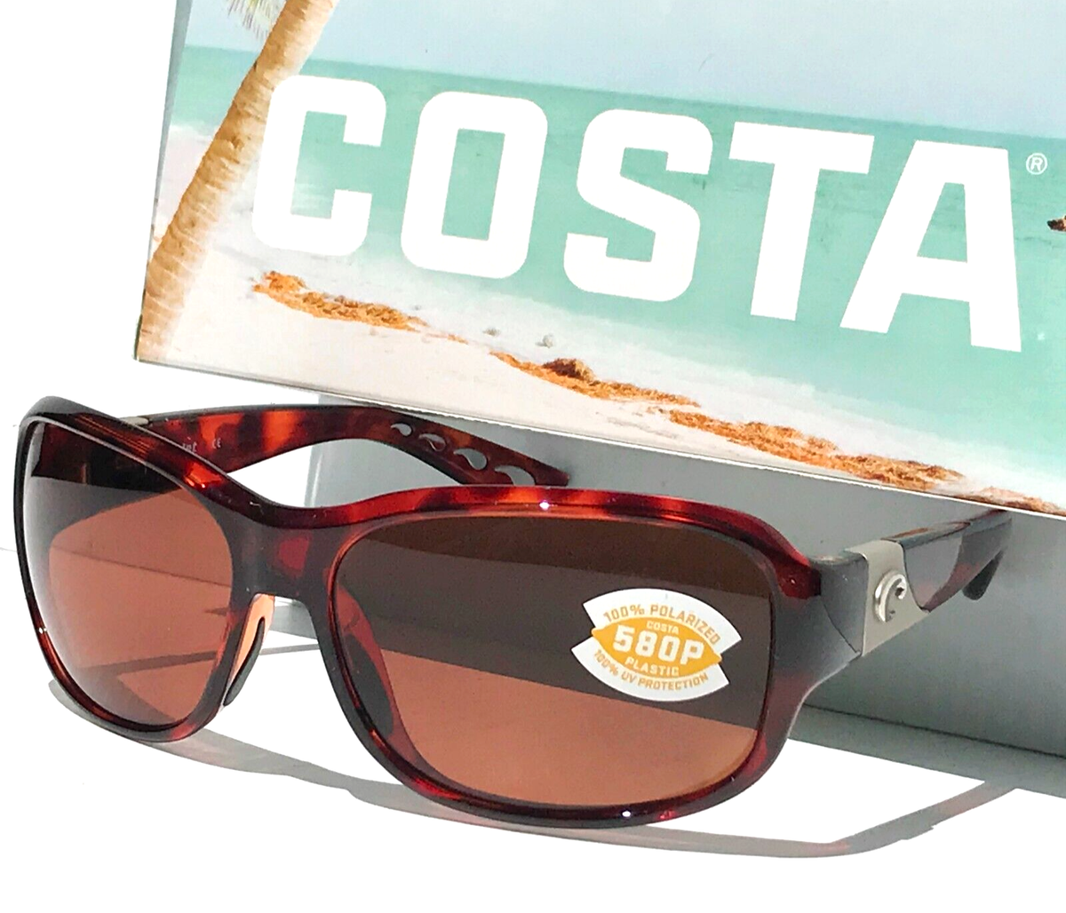 NEW Costa Del Mar INLET Tortoise POLARIZED Copper 580P Lens  display picture 2